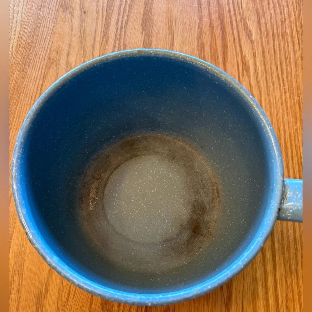 Vintage Blue Speckled Sauce Pan with Lid